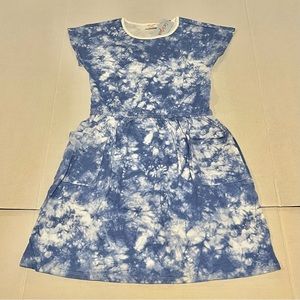 Cat & Jack Girls 100%Cotton Blue Tie-Dye Dress,Size XL